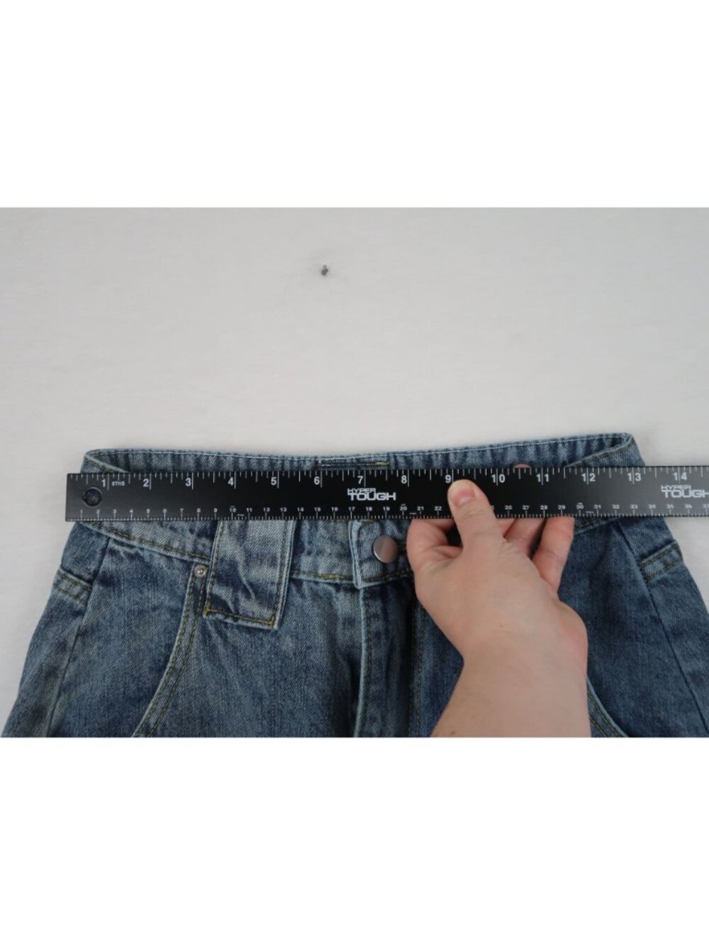 ✨3/$30 XS Barrel Leg Wide Vintage Wash Denim Jeans High Rise - Picture 2 of 6